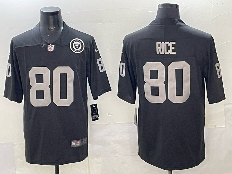 Men Oakland Raiders #80 Rice black Nike Limited 2025 NFL Jersey 004